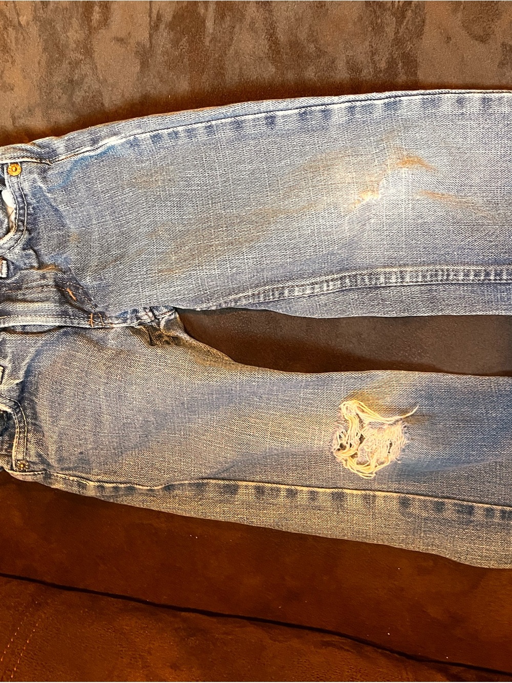 Levi's Light Blue Distressed Kids Jeans with Knee Rip